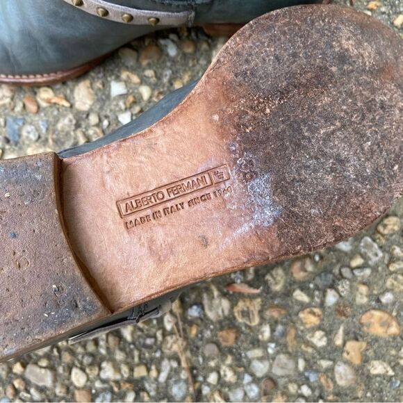 Alberto Fermani belted studded ankle biker boots 36 - Picture 6 of 6